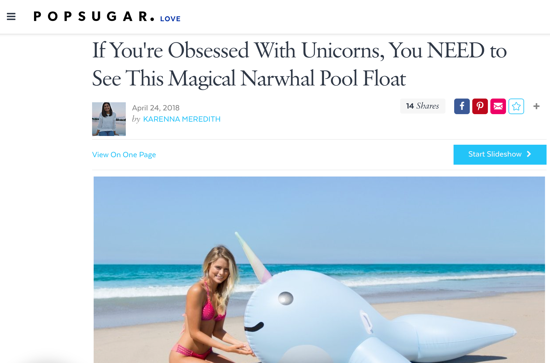 POPSUGAR: If You're Obsessed With Unicorns, You NEED to See This Magical Narwhal Pool Float